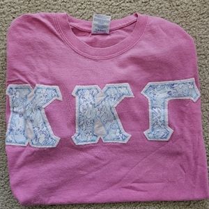 Vintage Kappa Kappa Gamma Sorority T shirt with lily pulitzer print letting
